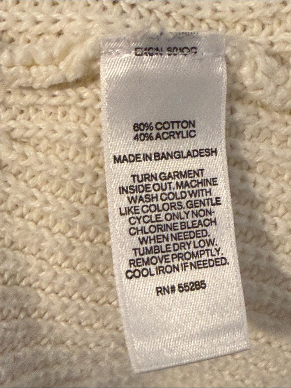 Express Cream Ribbed V-Neck Sweater - Picture 5 of 5